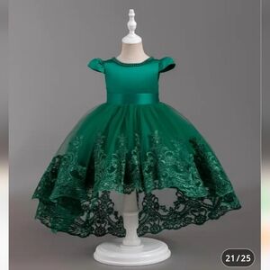 NEW GORGEOUS LACE HIGH LOW PATCHWORK GIRLS DRESSES SIZE 5-6 & 7-8